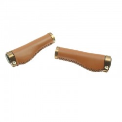 rukoväte Leatherette Ergo hnedé, koženka, 135 mm, Lock-On brown