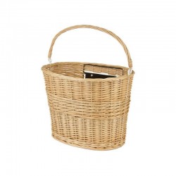 košík na riadidlá, prútený, 38 x 24 cm, oválny, rýchloupínací, prírodný