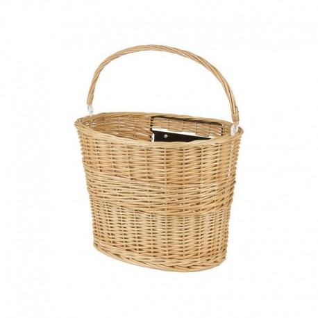 košík na riadidlá, prútený, 38 x 24 cm, oválny, rýchloupínací, prírodný