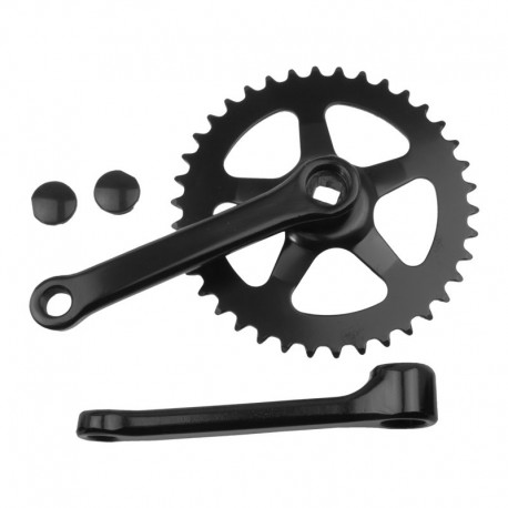 kľuky s prevodníkom, 4hran, 38 zubov, 140 mm, čierne