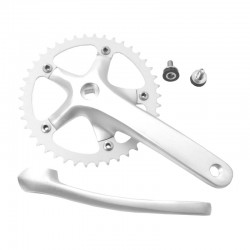 kľuky s prevodníkom, 4hran, 42 zubov, 170 mm, strieborné