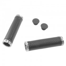 rukoväte Monte Grappa Manopole black, kožené, 125 mm, Lock-On