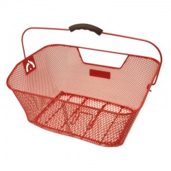 košík na nosič, kovový, 40 x 29 cm, červený