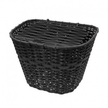 košík na riadidlá, plastový, 36 x 27 cm, čierny