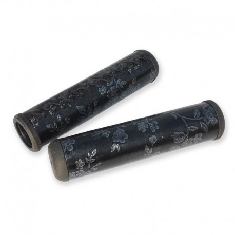 rukojeti Leatherette Silver Flowers 120