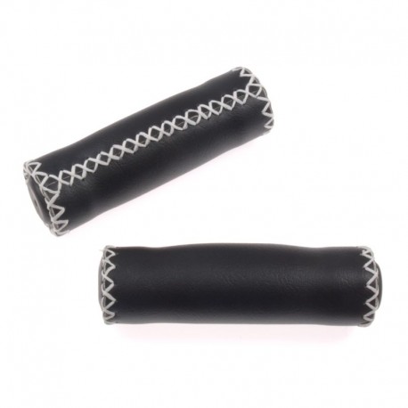 rukojeti Leatherette černé, koženka, 120 mm, bílá nit