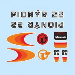 samolepka na kolo - rámový polep Pionýr 22