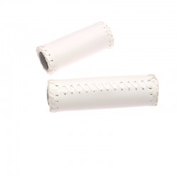 rukojeti Leatherette bílé, koženka, 120+90 mm, bílá nit