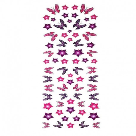 samolepka na bicykel-rámový polep Flowers and Butterflies-Set 70