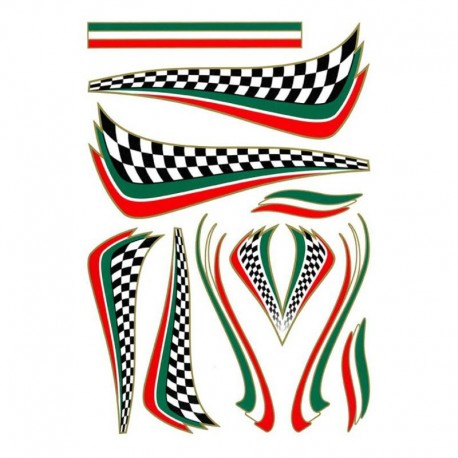 samolepka na bicykel-rámový polep Flag Checkered Italian