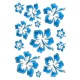samolepka na bicykel-rámový polep Flowers Hawaiian Blue large