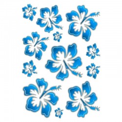 samolepka na bicykel-rámový polep Flowers Hawaiian Blue large