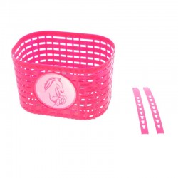 košík na riadidlá, plastový, 20 x 15 cm, detský, ružový, Horse