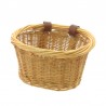 košík na riadidlá, prútený, 25 x 20 cm, oválny, s remienkami, prírodný