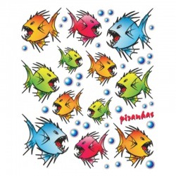 samolepka na bicykel-rámový polep Piranhas