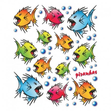 samolepka na bicykel-rámový polep Piranhas