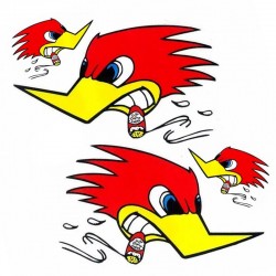 samolepka na bicykel-rámový polep Woodpecker Smoking