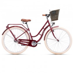 mestský bicykel CTM Summer 28", červený bordó, 3 rýchl.