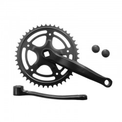kľuky s prevodníkom, 4hran, 44 zubov, 170 mm, čierne, Classic