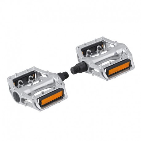 pedále Bmx, Cruiser AL silver, 9/16", s odrazkou