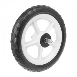 koleso lúkoťové pojazdové na vozík, 12" (270 mm), plastové, hriadeľ 5/16", biele