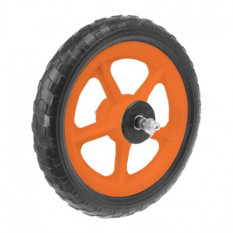 koleso lúkoťové pojazdové na vozík, 12" (270 mm), plastové, hriadeľ 5/16", oranžové