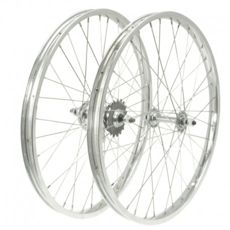 koleso vypletené 20" (406 mm, 36 dier) SET predné+zadné, Speed chróm, torpédo