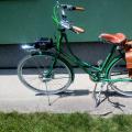 Retro green bike with electric motor